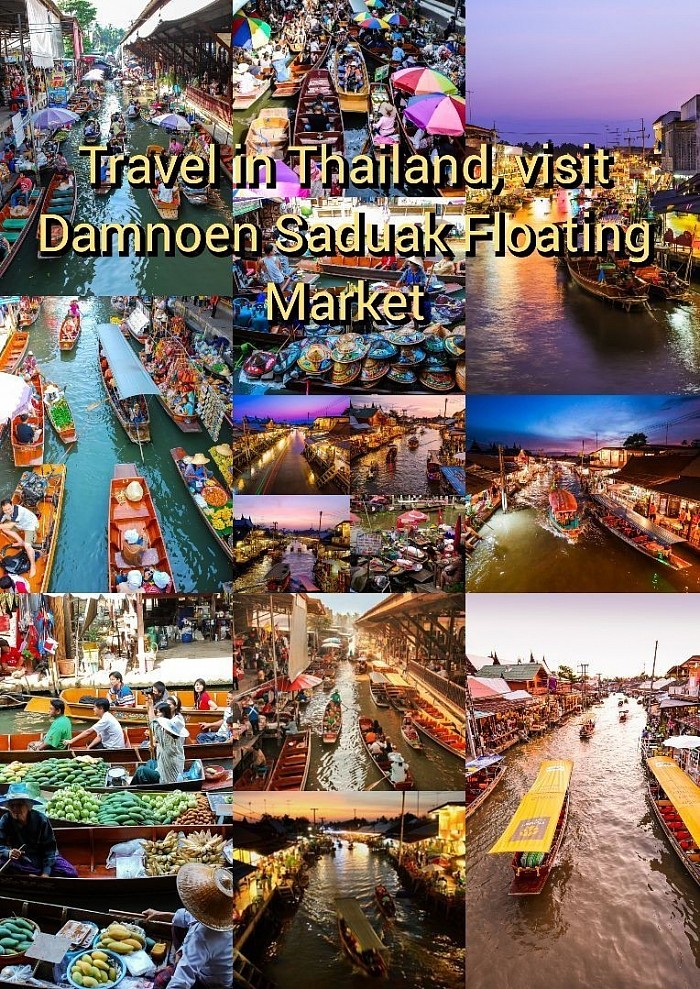 Damnoen Saduak Floating Market or Damnoen Saduak Floating Market It is a large floating market located in Damnoen Saduak District. Ratchaburi Province The market has a long history and is a popular tourist attraction in the region. Damnoen Saduak Floating Market is known for its bustling and lively atmosphere. Vendors in small wooden boats Sailing along the narrow canal Selling a variety of products Tourists can find a variety of products such as vegetables, fruits, local food. Handicrafts, souvenirs and traditional Thai products