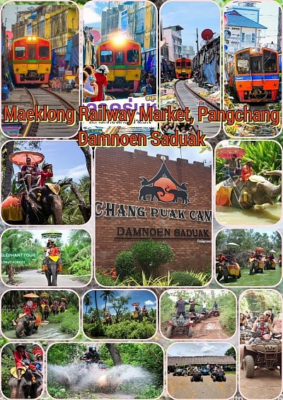 Van rental Bangkok City Tour one day tripDamnoen Saduak Elephant Camp